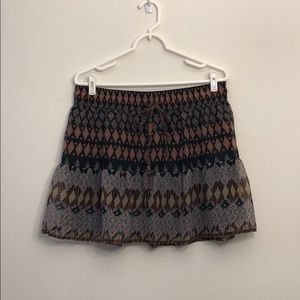 Black Aztec Style Mini Skirt